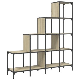 vidaXL Bücherregal Sonoma-Eiche 122x30x132 cm Holzwerkstoff und Metall