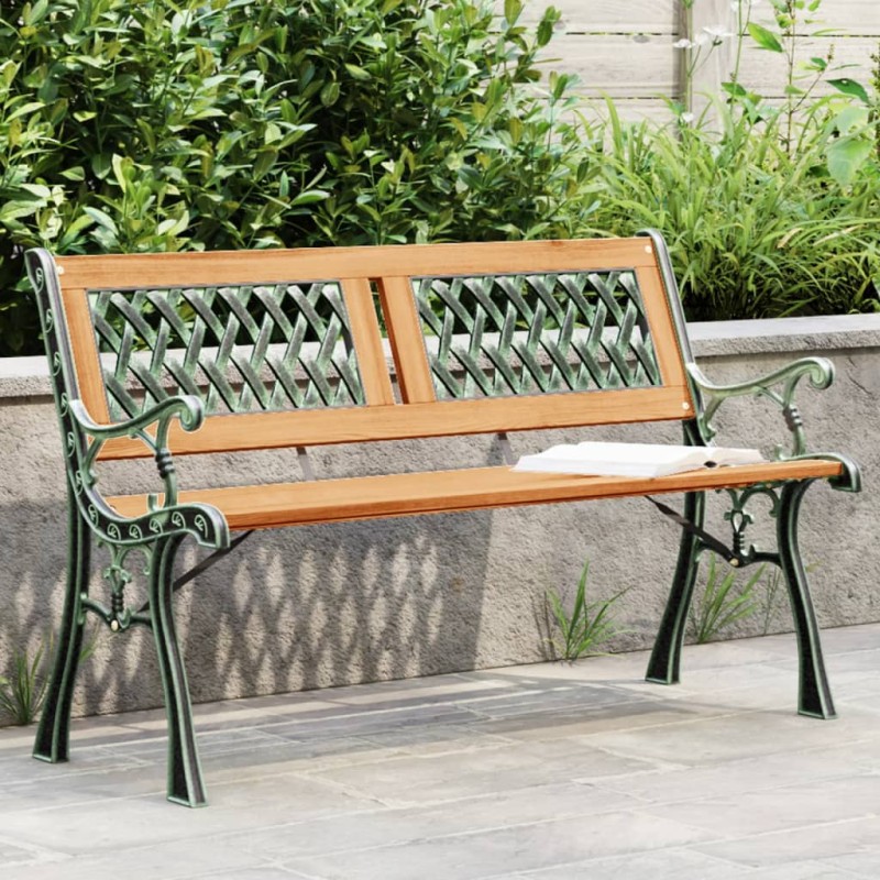 vidaXL Gartenbank 116 cm Massivholz Tanne und Stahl vidaXL Gartenbank 116 cm Massivholz Tanne und Stahl