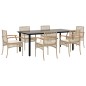 vidaXL 7-tlg. Garten-Essgruppe mit Kissen Beige Poly Rattan vidaXL 7-tlg. Garten-Essgruppe mit Kissen Beige Poly Rattan