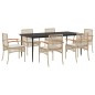 vidaXL 7-tlg. Garten-Essgruppe mit Kissen Beige Poly Rattan vidaXL 7-tlg. Garten-Essgruppe mit Kissen Beige Poly Rattan