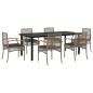 vidaXL 7-tlg. Garten-Essgruppe mit Kissen Grau Poly Rattan vidaXL 7-tlg. Garten-Essgruppe mit Kissen Grau Poly Rattan
