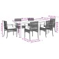 vidaXL 7-tlg. Garten-Essgruppe mit Kissen Grau Poly Rattan vidaXL 7-tlg. Garten-Essgruppe mit Kissen Grau Poly Rattan
