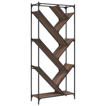 vidaXL Bücherregal Braun Eichen-Optik 79x30x180cm Holzwerkstoff Metall