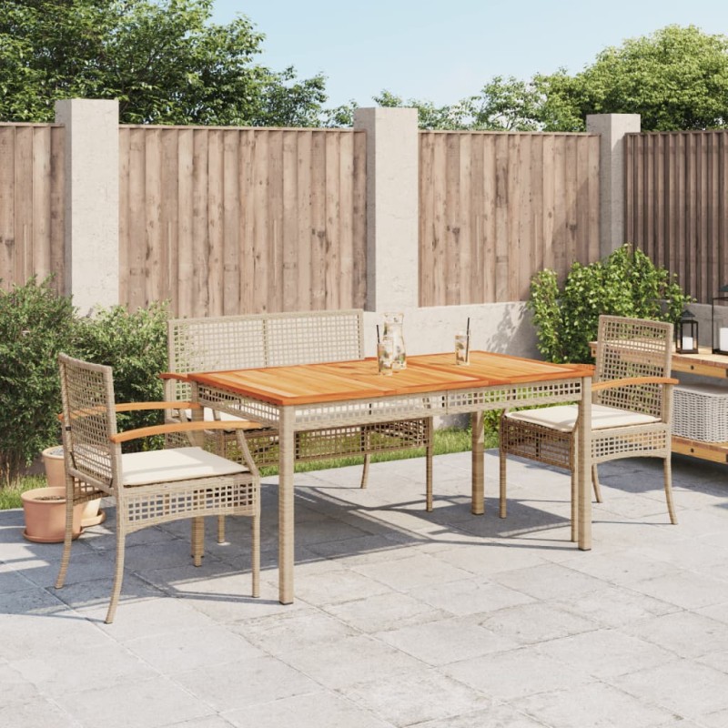vidaXL 4-tlg. Garten-Essgruppe mit Kissen Beige Poly Rattan vidaXL 4-tlg. Garten-Essgruppe mit Kissen Beige Poly Rattan
