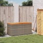 vidaXL Gartentruhe Grau 110x50x54 cm Poly Rattan Akazienholz vidaXL Gartentruhe Grau 110x50x54 cm Poly Rattan Akazienholz