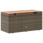vidaXL Gartentruhe Grau 110x50x54 cm Poly Rattan Akazienholz vidaXL Gartentruhe Grau 110x50x54 cm Poly Rattan Akazienholz