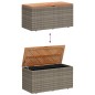 vidaXL Gartentruhe Grau 110x50x54 cm Poly Rattan Akazienholz vidaXL Gartentruhe Grau 110x50x54 cm Poly Rattan Akazienholz