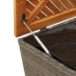 vidaXL Gartentruhe Grau 110x50x54 cm Poly Rattan Akazienholz vidaXL Gartentruhe Grau 110x50x54 cm Poly Rattan Akazienholz