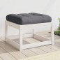 vidaXL Gartenhocker mit Kissen Weiß Massivholz Kiefer vidaXL Gartenhocker mit Kissen Weiß Massivholz Kiefer