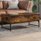 vidaXL Couchtisch Räuchereiche 100x50x40 cm Holzwerkstoff und Metall vidaXL Couchtisch Räuchereiche 100x50x40 cm Holzwerkstoff und Metall