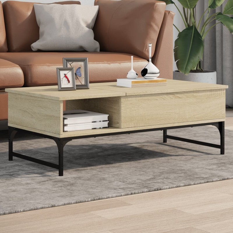 vidaXL Couchtisch Sonoma-Eiche 100x50x35 cm Holzwerkstoff und Metall vidaXL Couchtisch Sonoma-Eiche 100x50x35 cm Holzwerkstoff und Metall