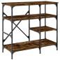 vidaXL Bäckerregal Räuchereiche 90x40x84 cm Holzwerkstoff und Metall vidaXL Bäckerregal Räuchereiche 90x40x84 cm Holzwerkstoff und Metall