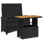 vidaXL 2-tlg. Garten-Essgruppe mit Kissen Schwarz Poly Rattan vidaXL 2-tlg. Garten-Essgruppe mit Kissen Schwarz Poly Rattan