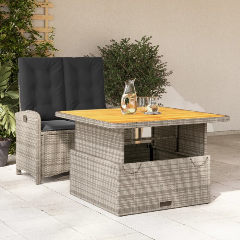 vidaXL 2-tlg. Garten-Essgruppe mit Kissen Grau Poly Rattan vidaXL 2-tlg. Garten-Essgruppe mit Kissen Grau Poly Rattan