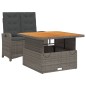 vidaXL 2-tlg. Garten-Essgruppe mit Kissen Grau Poly Rattan vidaXL 2-tlg. Garten-Essgruppe mit Kissen Grau Poly Rattan