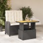 vidaXL 2-tlg. Garten-Essgruppe mit Kissen Schwarz Poly Rattan vidaXL 2-tlg. Garten-Essgruppe mit Kissen Schwarz Poly Rattan