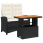 vidaXL 2-tlg. Garten-Essgruppe mit Kissen Schwarz Poly Rattan vidaXL 2-tlg. Garten-Essgruppe mit Kissen Schwarz Poly Rattan