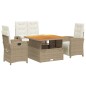 vidaXL 4-tlg. Garten-Essgruppe mit Kissen Beige Poly Rattan vidaXL 4-tlg. Garten-Essgruppe mit Kissen Beige Poly Rattan