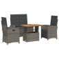 vidaXL 4-tlg. Garten-Essgruppe mit Kissen Grau Poly Rattan vidaXL 4-tlg. Garten-Essgruppe mit Kissen Grau Poly Rattan