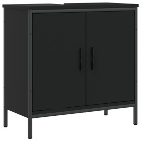 vidaXL Waschbeckenunterschrank Schwarz 60x30x60 cm Holzwerkstoff