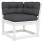 vidaXL Garten-Ecksofa mit Kissen Weiß 73x73x78 cm Massivholz Kiefer vidaXL Garten-Ecksofa mit Kissen Weiß 73x73x78 cm Massivholz Kiefer