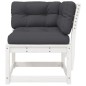 vidaXL Garten-Ecksofa mit Kissen Weiß 73x73x78 cm Massivholz Kiefer vidaXL Garten-Ecksofa mit Kissen Weiß 73x73x78 cm Massivholz Kiefer