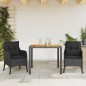 vidaXL 3-tlg. Garten-Essgruppe mit Kissen Schwarz Poly Rattan vidaXL 3-tlg. Garten-Essgruppe mit Kissen Schwarz Poly Rattan