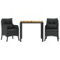 vidaXL 3-tlg. Garten-Essgruppe mit Kissen Schwarz Poly Rattan vidaXL 3-tlg. Garten-Essgruppe mit Kissen Schwarz Poly Rattan