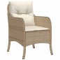 vidaXL 5-tlg. Garten-Essgruppe mit Kissen Beige Poly Rattan vidaXL 5-tlg. Garten-Essgruppe mit Kissen Beige Poly Rattan