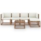 6-tlg. Garten-Lounge-Set mit Creme Kissen 6-tlg. Garten-Lounge-Set mit Creme Kissen