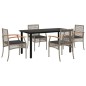 vidaXL 5-tlg. Garten-Essgruppe mit Kissen Grau Poly Rattan vidaXL 5-tlg. Garten-Essgruppe mit Kissen Grau Poly Rattan
