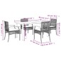 vidaXL 5-tlg. Garten-Essgruppe mit Kissen Grau Poly Rattan vidaXL 5-tlg. Garten-Essgruppe mit Kissen Grau Poly Rattan