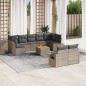vidaXL 10-tlg. Garten-Sofagarnitur mit Kissen Grau Poly Rattan vidaXL 10-tlg. Garten-Sofagarnitur mit Kissen Grau Poly Rattan