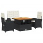 vidaXL 4-tlg. Garten-Essgruppe mit Kissen Schwarz Poly Rattan vidaXL 4-tlg. Garten-Essgruppe mit Kissen Schwarz Poly Rattan