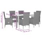 vidaXL 7-tlg. Garten-Essgruppe mit Kissen Beige Poly Rattan vidaXL 7-tlg. Garten-Essgruppe mit Kissen Beige Poly Rattan