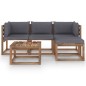 5-tlg. Garten-Lounge-Set mit Anthrazit Kissen 5-tlg. Garten-Lounge-Set mit Anthrazit Kissen