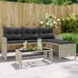 vidaXL Gartensofa in L-Form mit Tisch und Kissen Hellgrau Poly Rattan vidaXL Gartensofa in L-Form mit Tisch und Kissen Hellgrau Poly Rattan