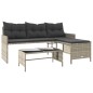 vidaXL Gartensofa in L-Form mit Tisch und Kissen Hellgrau Poly Rattan vidaXL Gartensofa in L-Form mit Tisch und Kissen Hellgrau Poly Rattan