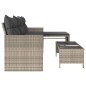 vidaXL Gartensofa in L-Form mit Tisch und Kissen Hellgrau Poly Rattan vidaXL Gartensofa in L-Form mit Tisch und Kissen Hellgrau Poly Rattan