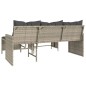 vidaXL Gartensofa in L-Form mit Tisch und Kissen Hellgrau Poly Rattan vidaXL Gartensofa in L-Form mit Tisch und Kissen Hellgrau Poly Rattan