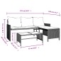 vidaXL Gartensofa in L-Form mit Tisch und Kissen Hellgrau Poly Rattan vidaXL Gartensofa in L-Form mit Tisch und Kissen Hellgrau Poly Rattan