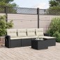 vidaXL 6-tlg. Garten-Sofagarnitur mit Kissen Schwarz Poly Rattan vidaXL 6-tlg. Garten-Sofagarnitur mit Kissen Schwarz Poly Rattan