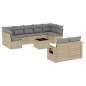 vidaXL 10-tlg. Garten-Sofagarnitur mit Kissen Beige Poly Rattan vidaXL 10-tlg. Garten-Sofagarnitur mit Kissen Beige Poly Rattan
