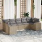 vidaXL 7-tlg. Garten-Sofagarnitur mit Kissen Beige Poly Rattan vidaXL 7-tlg. Garten-Sofagarnitur mit Kissen Beige Poly Rattan