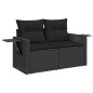 vidaXL 4-tlg. Garten-Sofagarnitur mit Kissen Schwarz Poly Rattan vidaXL 4-tlg. Garten-Sofagarnitur mit Kissen Schwarz Poly Rattan