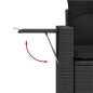 vidaXL 4-tlg. Garten-Sofagarnitur mit Kissen Schwarz Poly Rattan vidaXL 4-tlg. Garten-Sofagarnitur mit Kissen Schwarz Poly Rattan