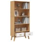 vidaXL Bücherregal OLDEN 4 Fächer Weiß und Braun Massivholz Kiefer vidaXL Bücherregal OLDEN 4 Fächer Weiß und Braun Massivholz Kiefer