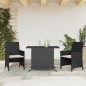 vidaXL 3-tlg. Bistro-Set mit Kissen Schwarz Poly Rattan vidaXL 3-tlg. Bistro-Set mit Kissen Schwarz Poly Rattan