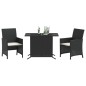 vidaXL 3-tlg. Bistro-Set mit Kissen Schwarz Poly Rattan vidaXL 3-tlg. Bistro-Set mit Kissen Schwarz Poly Rattan