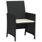 vidaXL 3-tlg. Bistro-Set mit Kissen Schwarz Poly Rattan vidaXL 3-tlg. Bistro-Set mit Kissen Schwarz Poly Rattan